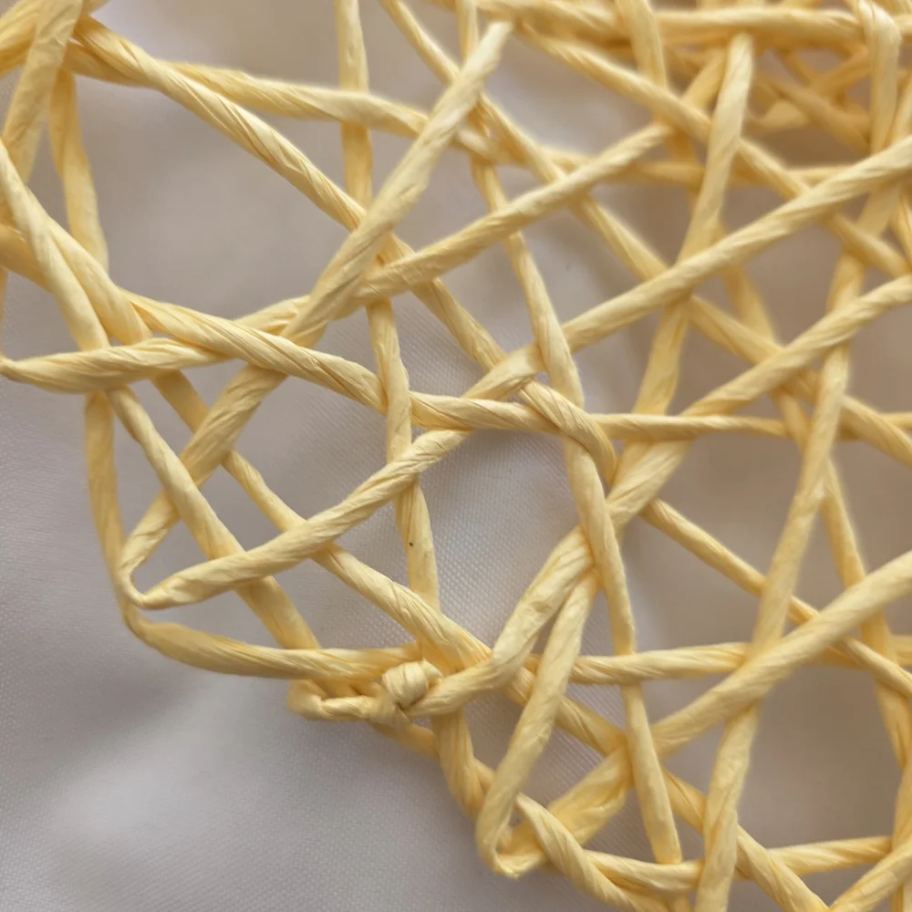 Set Of 7 Yellow Woven Placemat